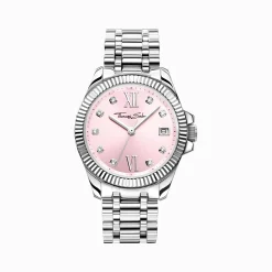 Online Damenuhr Divine Pink mit weißen Steinen silberfarben Damen Uhren|Damenuhren